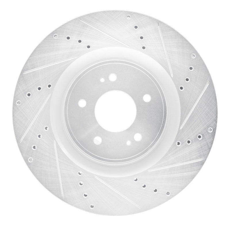 DFC 08-15 Mitsubishi Lancer Front Right Drilled & Slotted Silver Brake Rotor