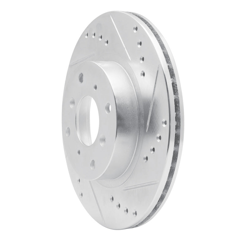 R1 87-90 Acura Legend Front Right Drilled & Slotted Silver Brake Rotor