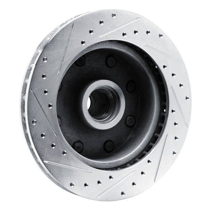 R1 80-85 Ford F-250 2WD (Excl Super Duty) Front Right Drilled & Slotted Silver Brake Rotor