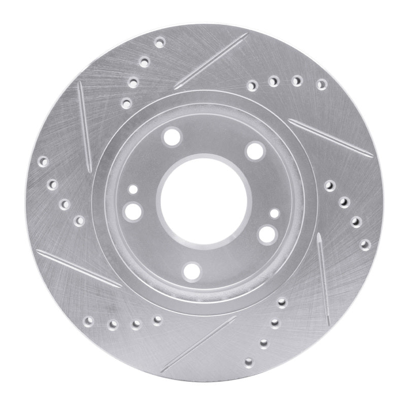 DFC 01-05 Hyundai Santa Fe Front Right Drilled & Slotted Silver Brake Rotor