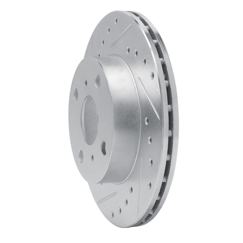 R1 88-92 Geo Prizm Front Left Drilled & Slotted Silver Brake Rotor