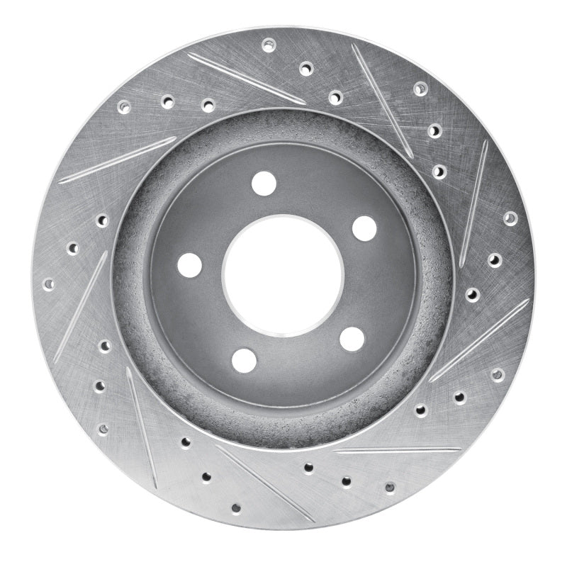 DFC 82-90 Ford Mustang Rear Left Drilled & Slotted Silver Brake Rotor