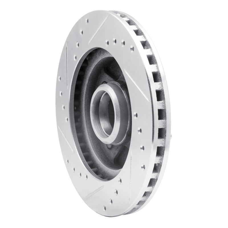 R1 87-88 Ford Thunderbird Front Right Drilled & Slotted Silver Brake Rotor