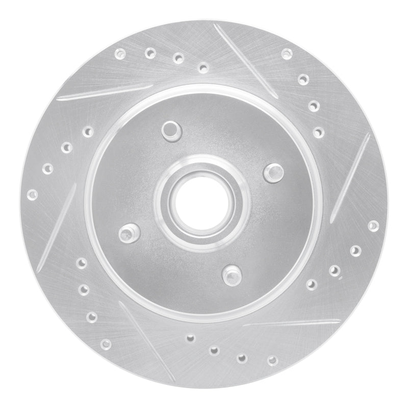 R1 93-93 Ford Mustang Front Right Drilled & Slotted Silver Brake Rotor