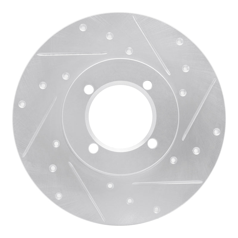 R1 80-83 Nissan 200SX Front Right Drilled & Slotted Silver Brake Rotor