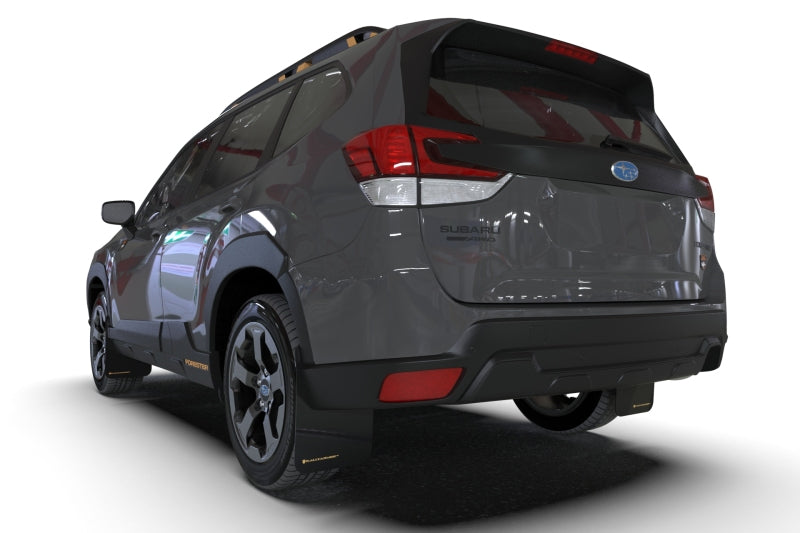 Rally Armor 22-24 Subaru Forester & Wilderness Black UR Mud Flap w/Wild Orange Logo