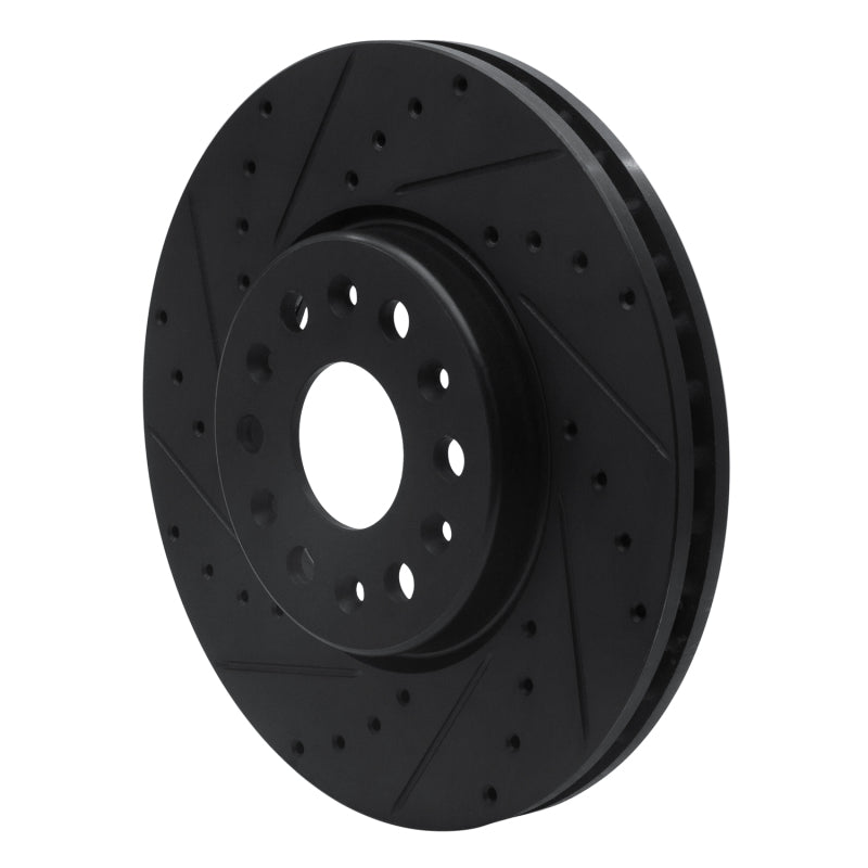 R1 17-25 Buick Enclave Front Left Drilled & Slotted Black Brake Rotor