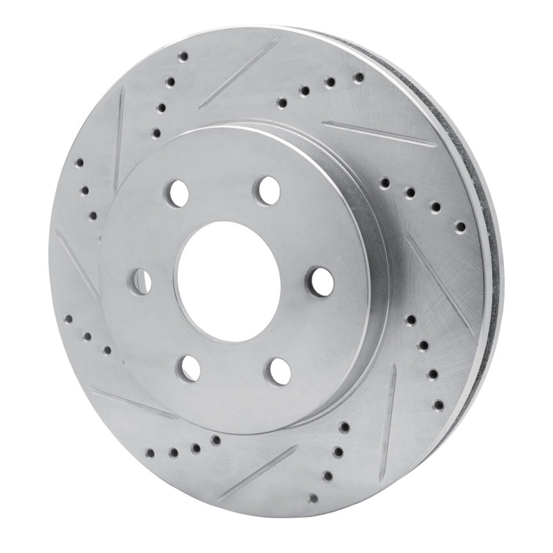 R1 98-99 Cadillac DEVILLE Front Left Drilled & Slotted Silver Brake Rotor