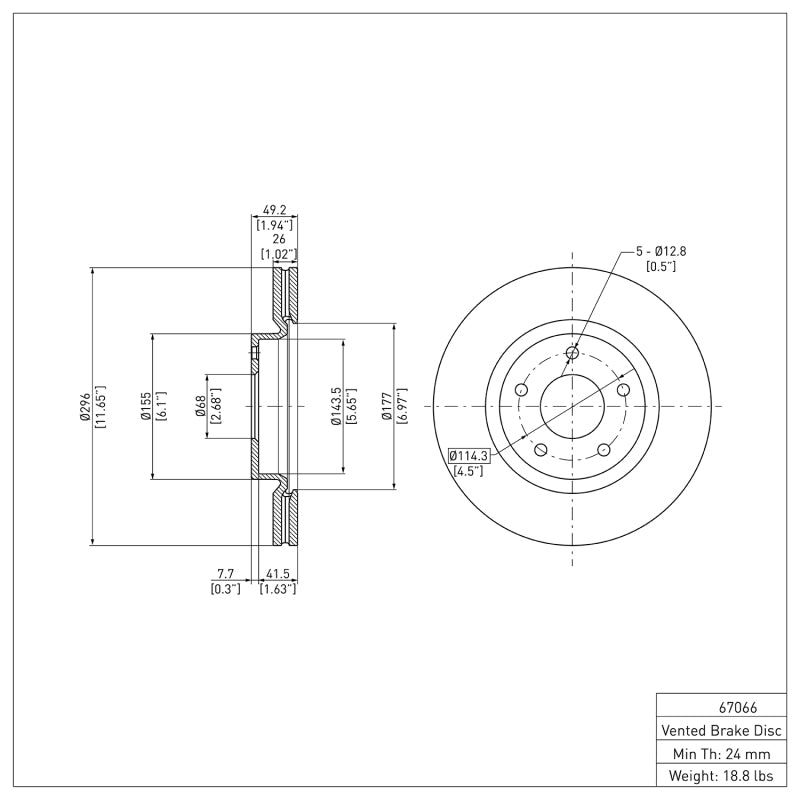 R1 13-25 Nissan Altima Front Brake Rotor