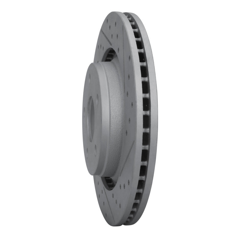 R1 12-18 Jeep Wrangler Front Right Drilled & Slotted Geo-Carbon Rotor