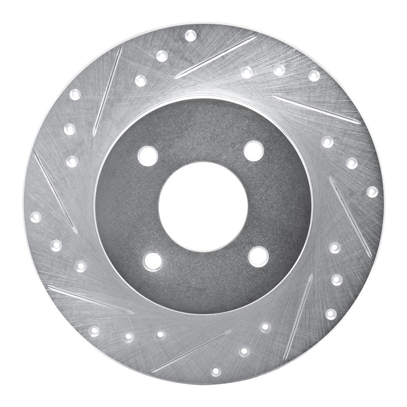 R1 84-85 Nissan 300ZX Rear Left Drilled & Slotted Silver Brake Rotor