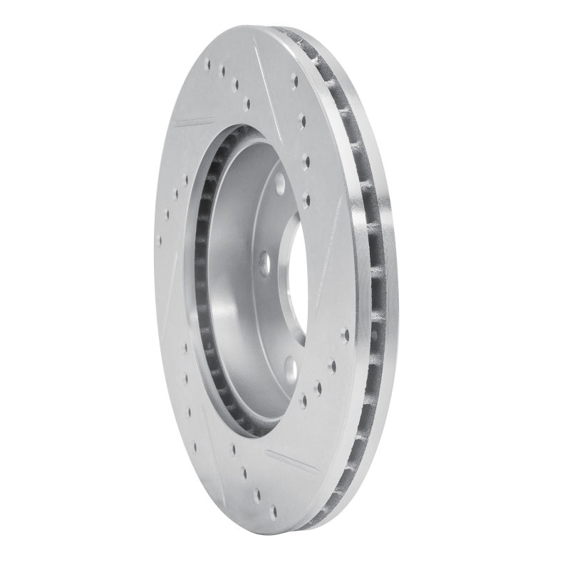 R1 87-93 Mercedes-Benz 190D Front Left Drilled & Slotted Silver Brake Rotor