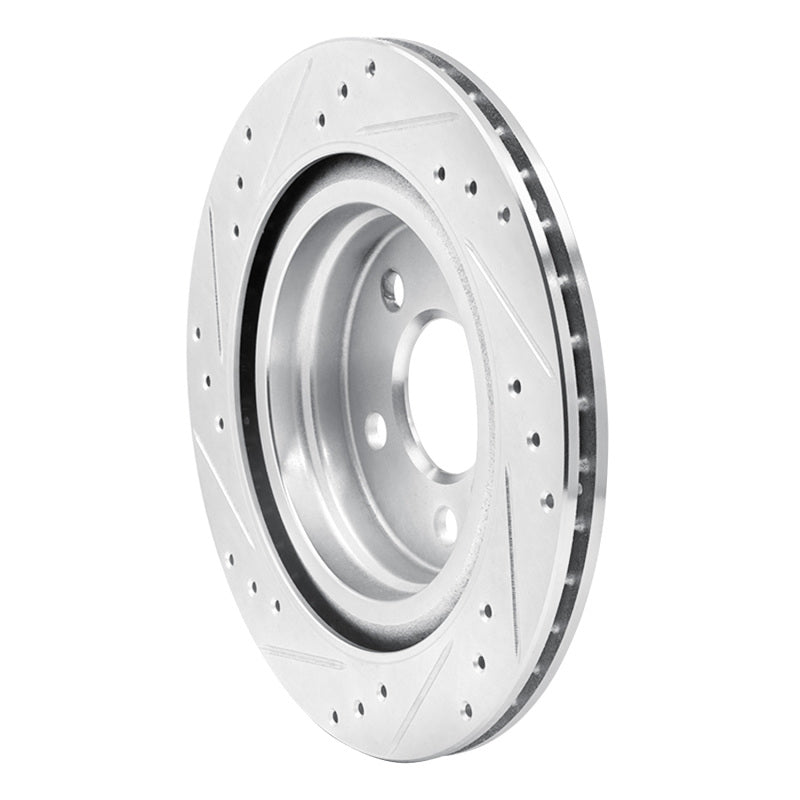 R1 16-26 BMW 228I xDrive Gran Coupe Rear Right Drilled & Slotted Silver Brake Rotor