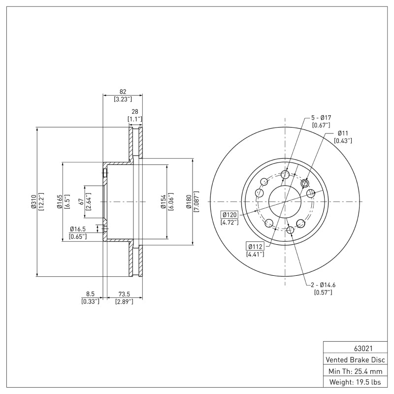 R1 91-99 Mercedes-Benz 300SE Front Brake Rotor