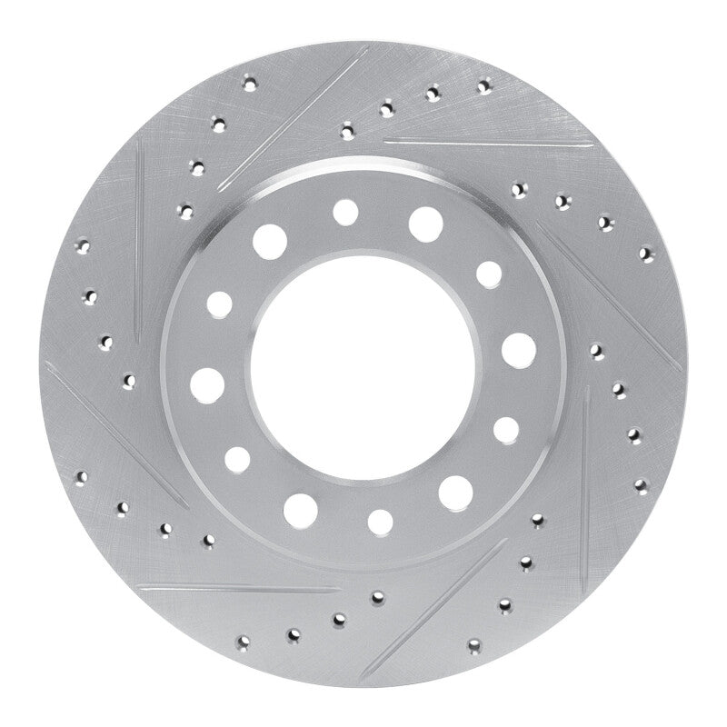 R1 76-89 Toyota Land Cruiser Front Left Drilled & Slotted Black Brake Rotor