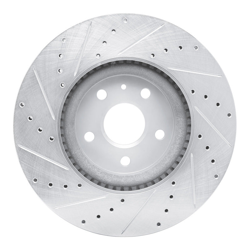 R1 13-19 Buick Regal Front Right Drilled & Slotted Silver Brake Rotor