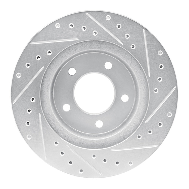 R1 87-90 Dodge DAKOTA 4WD Front Right Drilled & Slotted Silver Brake Rotor