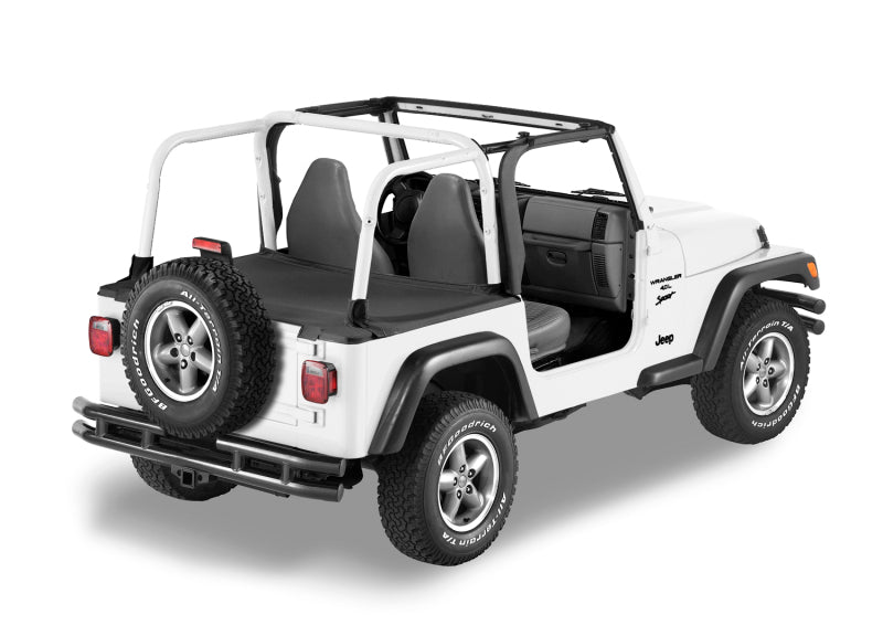 Bestop 92-95 Jeep Wrangler YJ Duster Deck Cover (Black Denim Factory Soft Top)