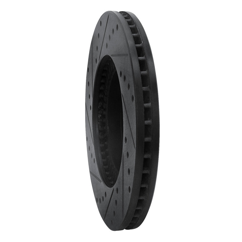 R1 01-02 Mazda Millenia Front Right Drilled & Slotted Black Brake Rotor