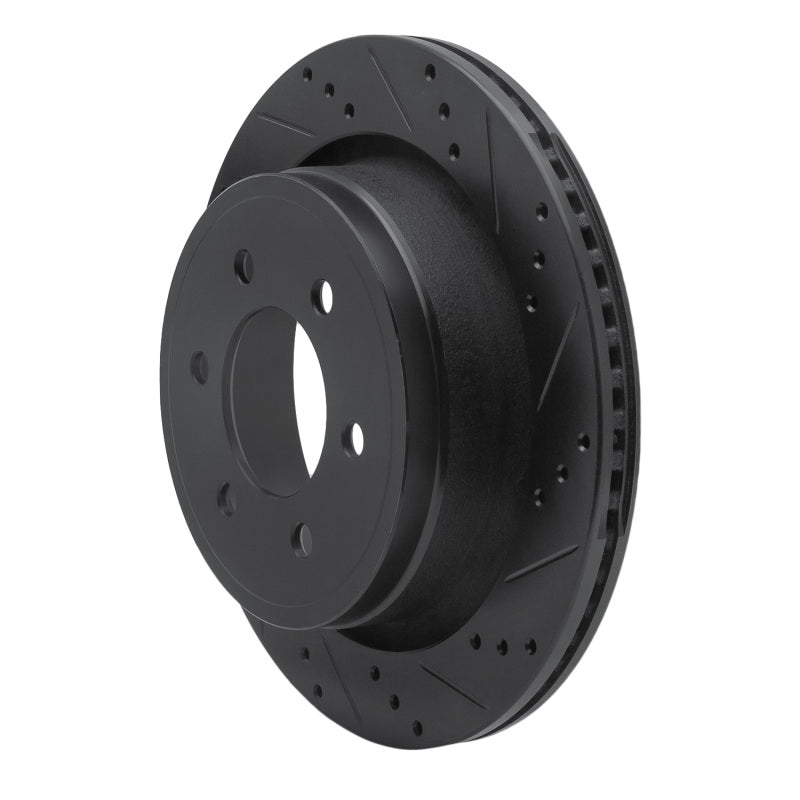 R1 12-20 Ford F-150 4WD Rear Right Drilled & Slotted Black Brake Rotor