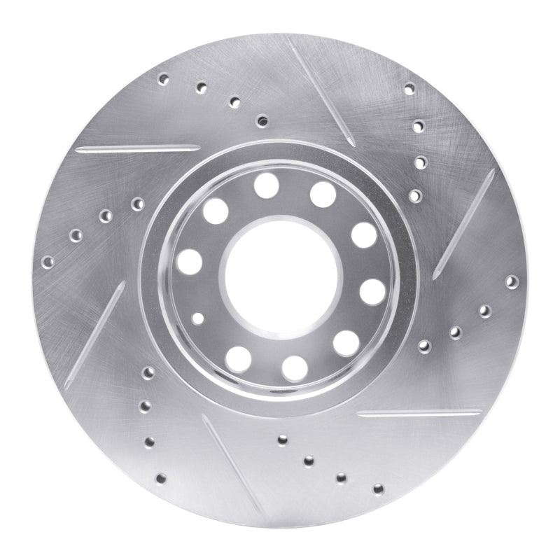 DFC 92-95 Volkswagen EuroVan Front Left Drilled & Slotted Silver Brake Rotor