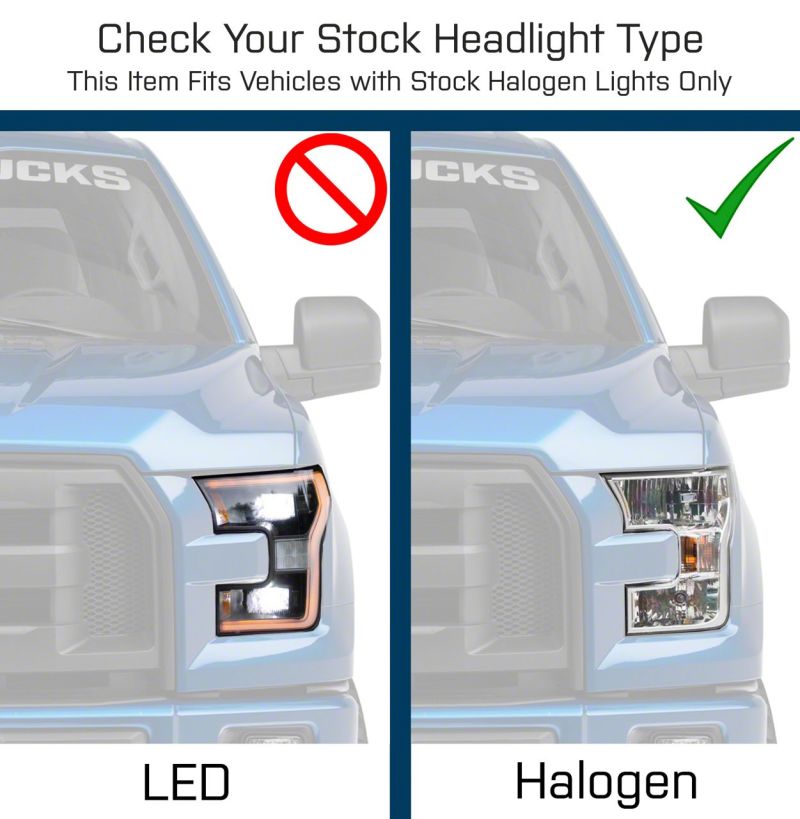Raxiom 15-17 Ford F-150 G3 Projector Headlights w/ LED Accent- Black Housing (Clear Lens)