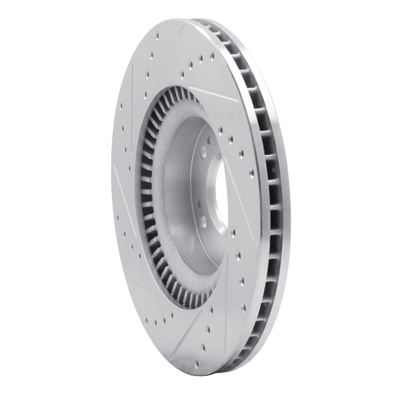 DFC 09-11 Hyundai Genesis Sedan Front Right Drilled & Slotted Silver Brake Rotor