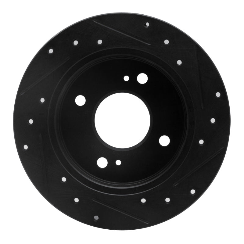 R1 82-88 Nissan 280ZX Rear Left Drilled & Slotted Black Brake Rotor