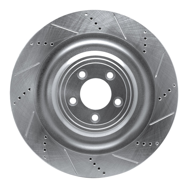 DFC 08-09 Jaguar XKR Left Front Drilled & Slotted Silver Brake Rotor
