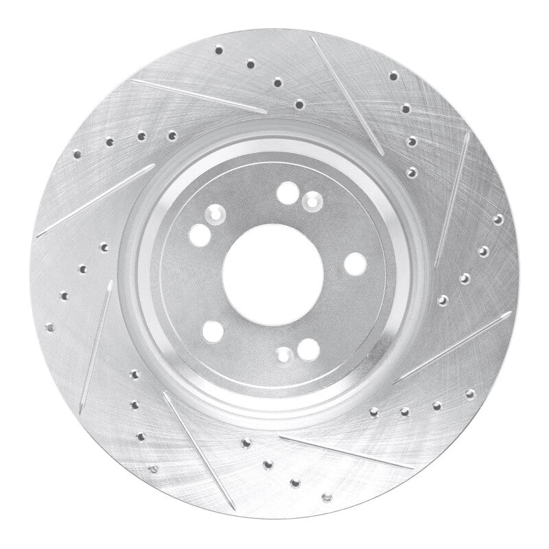 DFC 21-25 Genesis GV60 Front Right Drilled & Slotted Silver Brake Rotor