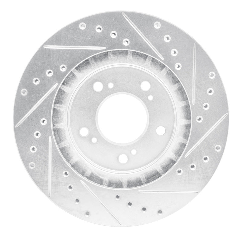 R1 97-05 Acura NSX Front Left Drilled & Slotted Silver Brake Rotor