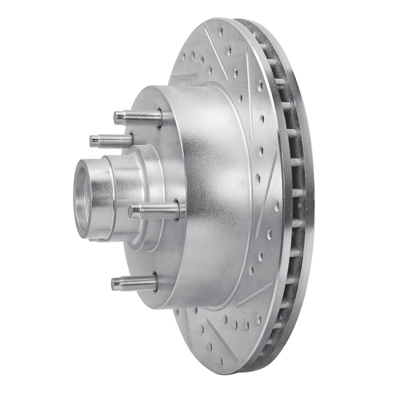 R1 94-01 Ford E-150 Econoline Club Wagon Front Right Drilled & Slotted Silver Brake Rotor
