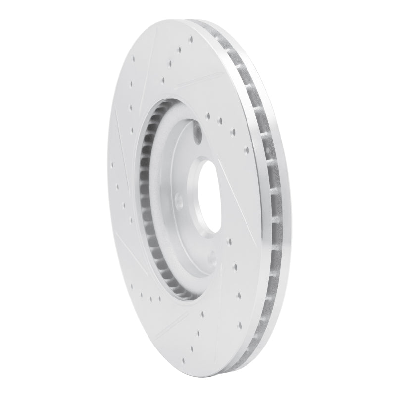R1 18-22 Ford Ecosport Front Right Drilled & Slotted Silver Brake Rotor