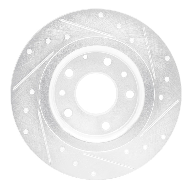 R1 16-18 Mazda CX-3 Rear Left Drilled & Slotted Silver Brake Rotor