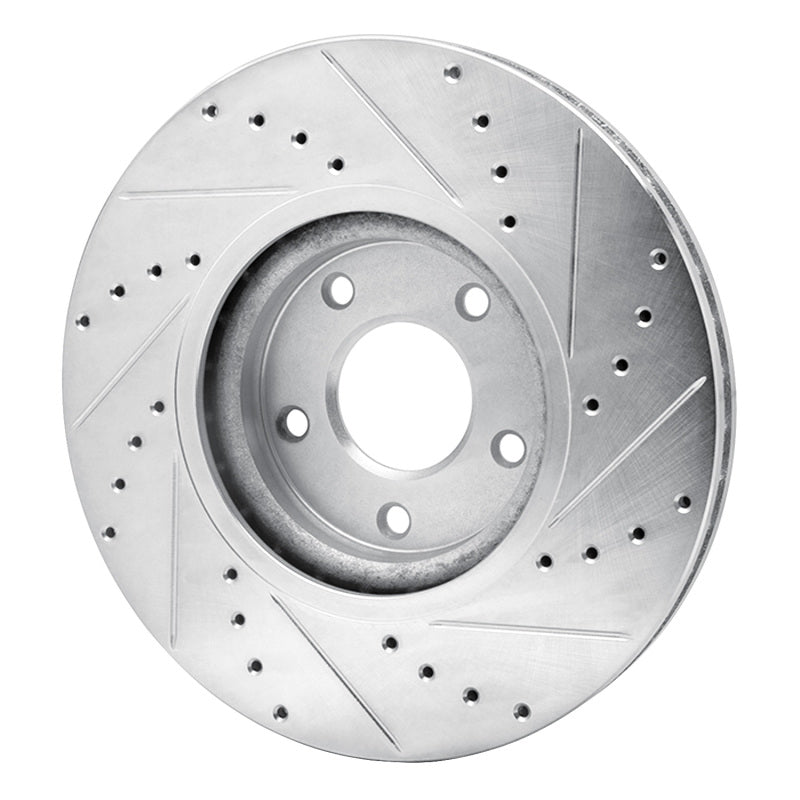 DFC 07-17 Nissan Juke Front Left Drilled & Slotted Silver Brake Rotor