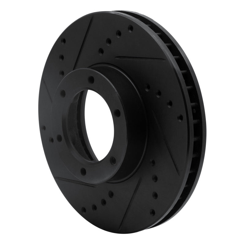 R1 89-93 Toyota Pickup Front Left Drilled & Slotted Black Brake Rotor