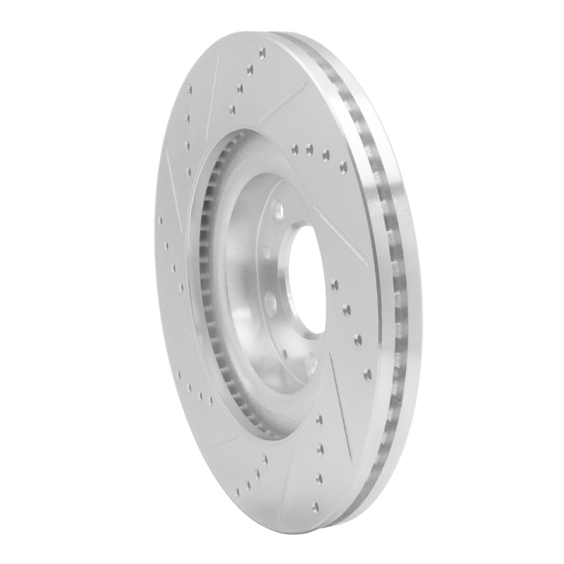 R1 07-15 Mazda CX-9 Front Right Drilled & Slotted Silver Brake Rotor