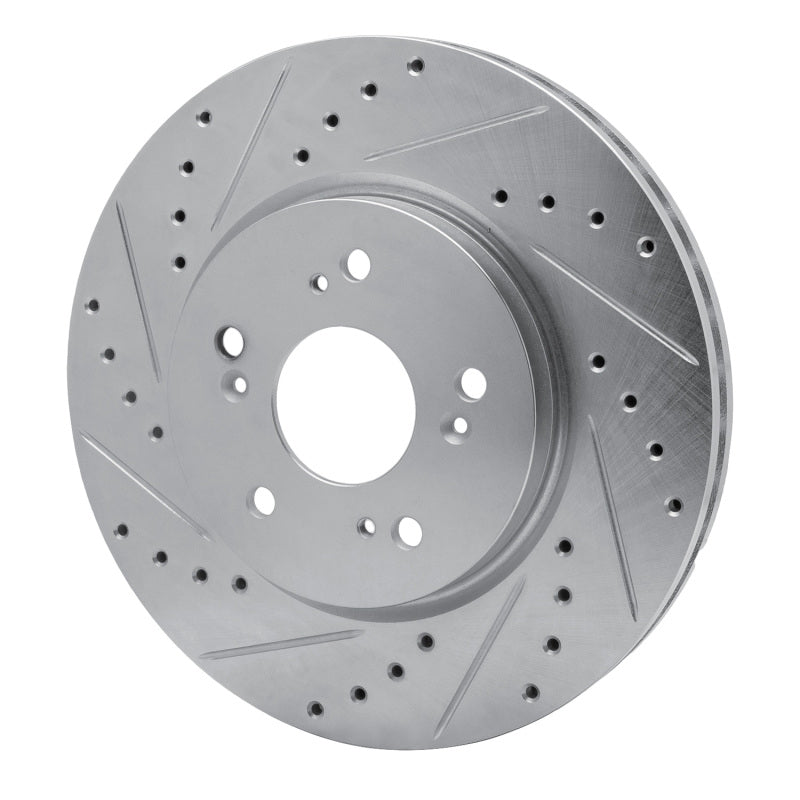 DFC 07-16 Acura RDX Front Left Drilled & Slotted Silver Brake Rotor