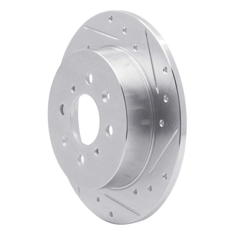 R1 01-05 Acura EL Rear Right Drilled & Slotted Silver Brake Rotor
