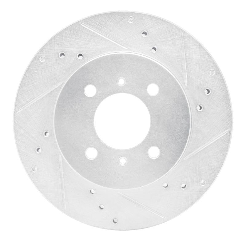 DFC 98-07 Mitsubishi Mirage Front Right Drilled & Slotted Silver Brake Rotor