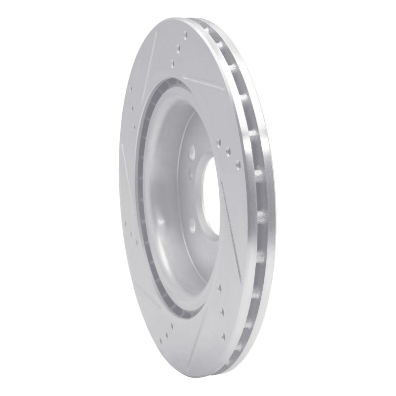 R1 14-19 Mercedes-Benz CLA250 Rear Right Drilled & Slotted Silver Brake Rotor