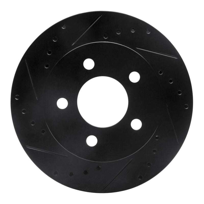 R1 91-94 Ford Crown Victoria Front Left Drilled & Slotted Black Brake Rotor