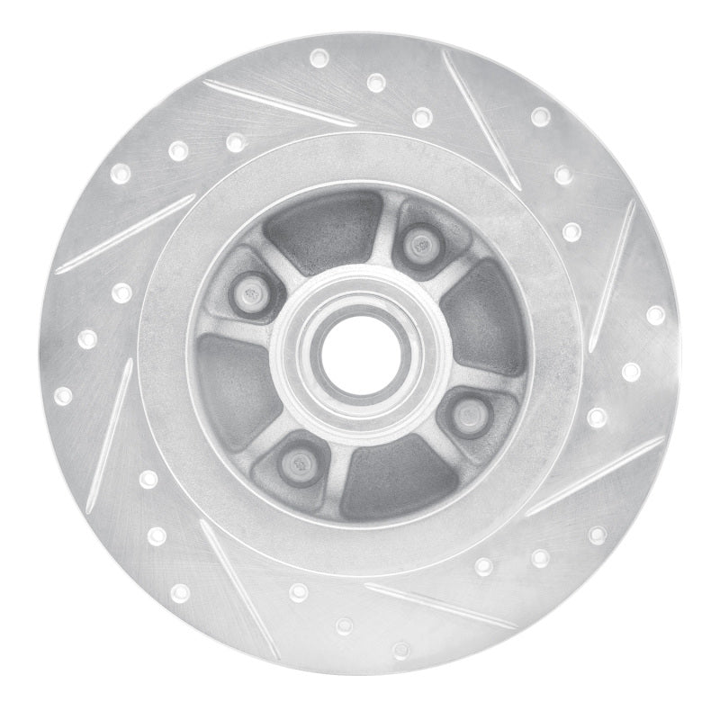 R1 84-87 Nissan Maxima Rear Left Drilled & Slotted Silver Brake Rotor