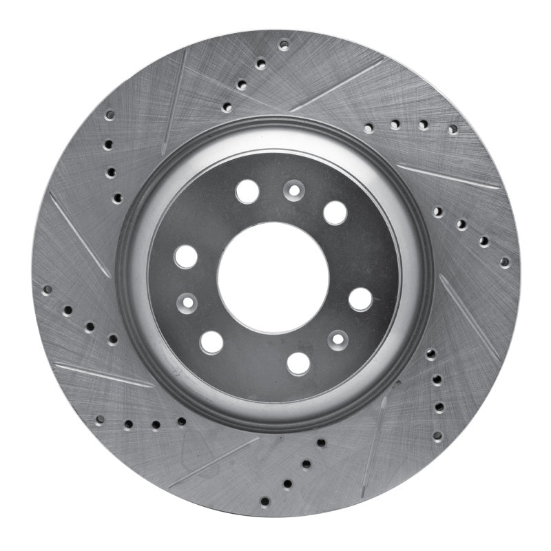 DFC 04-09 Cadillac SRX Front Left Drilled & Slotted Silver Brake Rotor