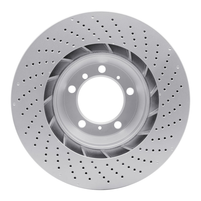 R1 07-13 Porsche 911 Left Rear Drilled GeoSPEC Coated Rotor