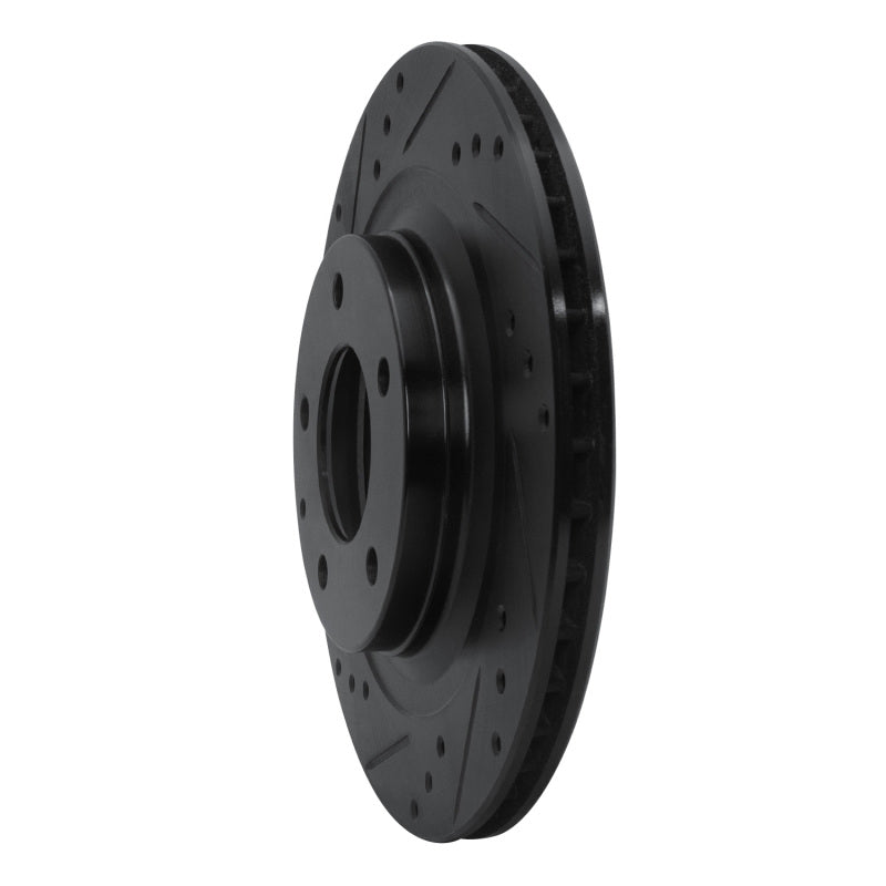 R1 93-95 Mazda RX-7 Rear Left Drilled & Slotted Black Brake Rotor