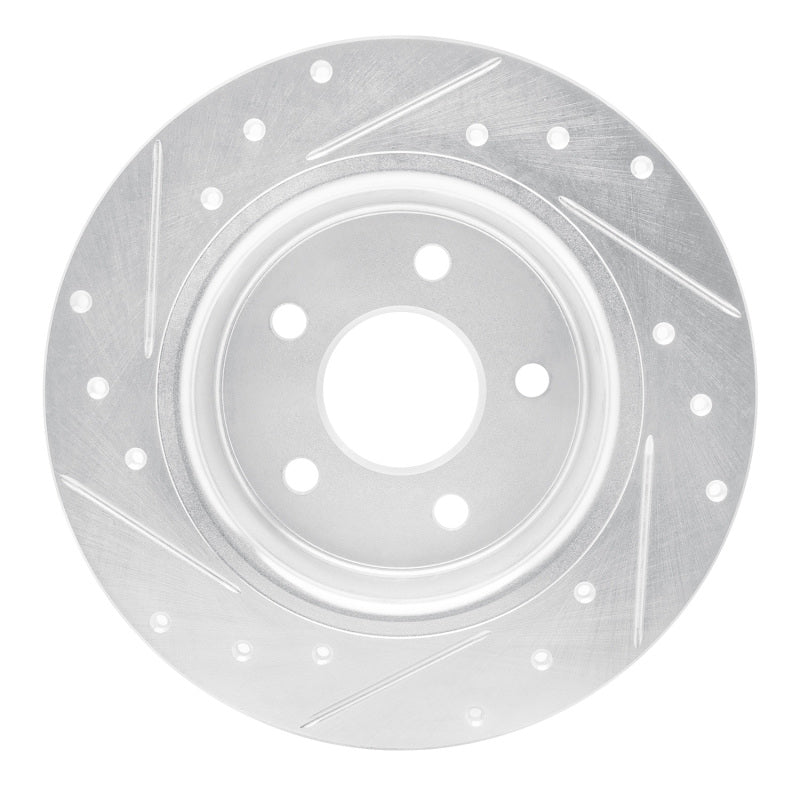 R1 88-89 Merkur SCORPIO Rear Right Drilled & Slotted Silver Brake Rotor