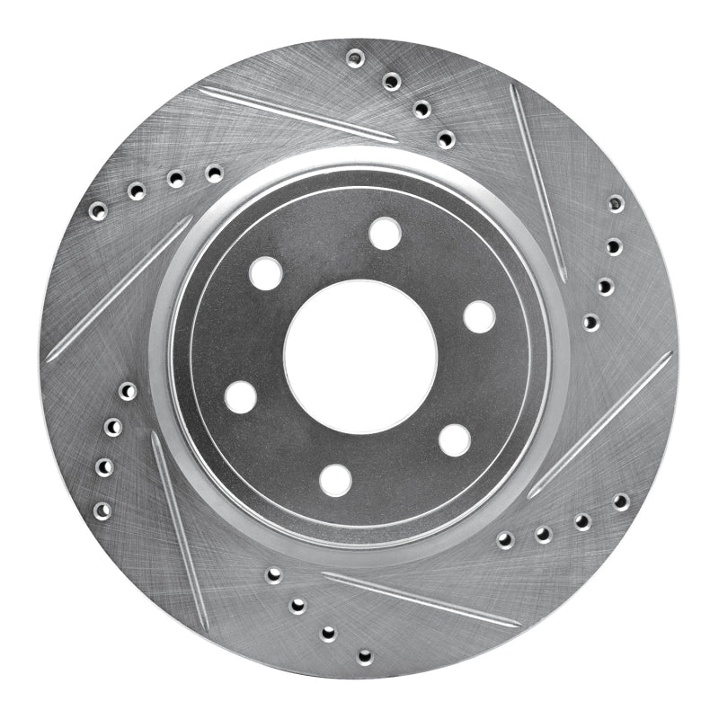 DFC 05-25 Nissan Pathfinder Front Right Drilled & Slotted Silver Brake Rotor