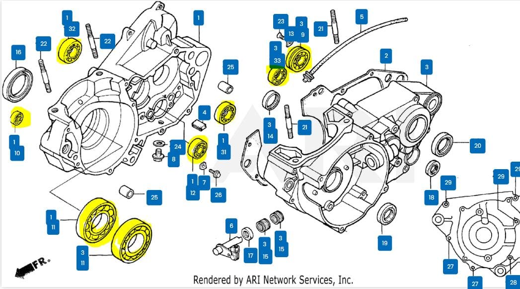 MSV Racing ’85-’01 CR500 Ceramic Hybrid Bearing Kit image 1