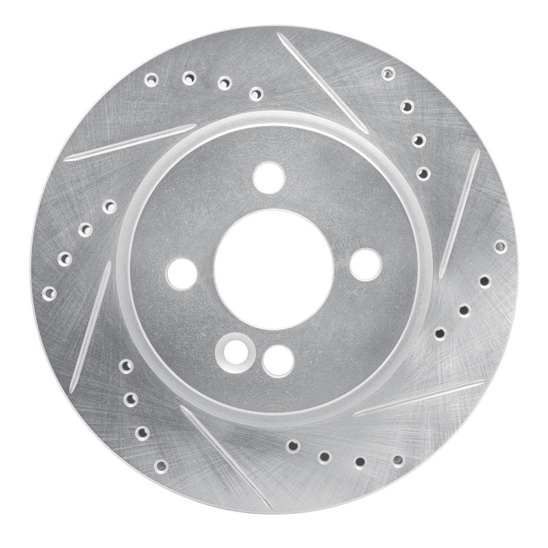 R1 02-08 Mini Cooper (Excl Clubman) Front Right Drilled & Slotted Silver Brake Rotor